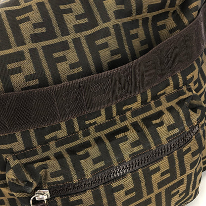 FENDI Zucca Front zipper Jacquard Shoulder bag Brown Vintage Old kkez6c