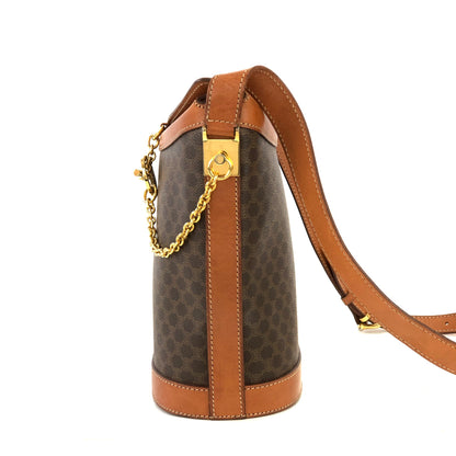 CELINE Macadam Mantel chain Bucket bag Shoulderbag Brown Vintage Old CELINE wnm4fz