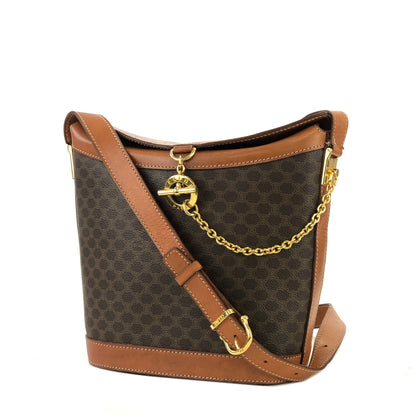 CELINE Macadam Mantel chain Bucket bag Shoulderbag Brown Vintage Old CELINE wnm4fz
