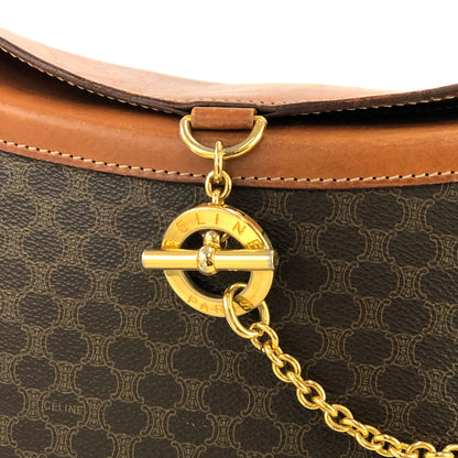 CELINE Macadam Mantel chain Bucket bag Shoulderbag Brown Vintage Old CELINE wnm4fz