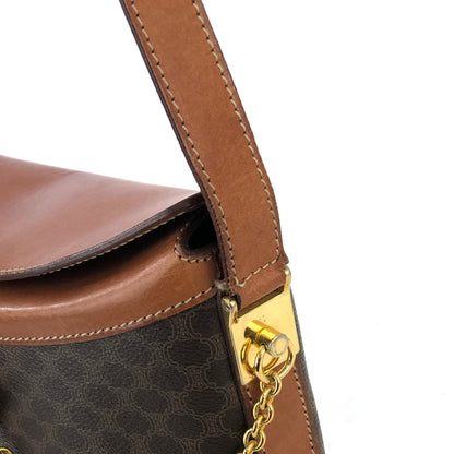 CELINE Macadam Mantel chain Bucket bag Shoulderbag Brown Vintage Old CELINE wnm4fz