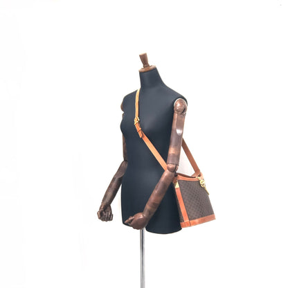 CELINE Macadam Mantel chain Bucket bag Shoulderbag Brown Vintage Old CELINE wnm4fz