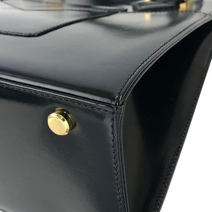 Yves Saint Laurent YSL logo charm Handbag Shoulder bag Black Vintage Old fgbhs2