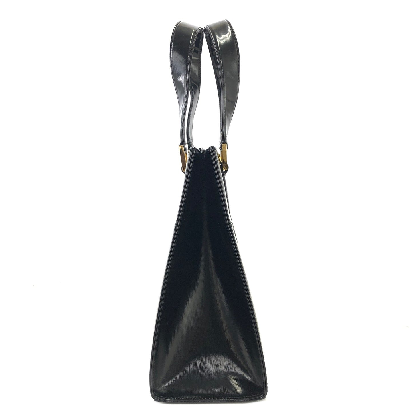 Yves Saint Laurent YSL logo charm Handbag Shoulder bag Black Vintage Old fgbhs2
