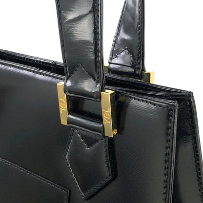 Yves Saint Laurent YSL logo charm Handbag Shoulder bag Black Vintage Old fgbhs2
