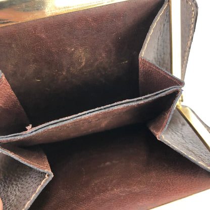 GUCCI Sherry line GG Plus Clasp Coin purse Small wallet Brown Vintage Old Gucci rktn84