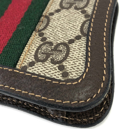 GUCCI Sherry line GG Plus Clasp Coin purse Small wallet Brown Vintage Old Gucci rktn84