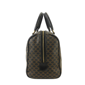 CELINE Macadam Blason Embossed Boston bag Handbag Black Vintage Old Celine 2g6ijr
