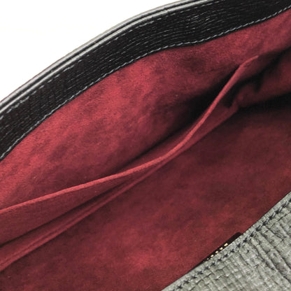 LOEWE logo flap embossed leather handbag black vintage mkeuan