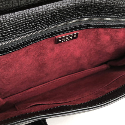 LOEWE logo flap embossed leather handbag black vintage mkeuan