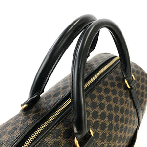 CELINE Macadam Blason Embossed Boston bag Handbag Black Vintage Old Celine 2g6ijr