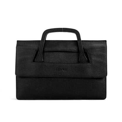 LOEWE logo flap embossed leather handbag black vintage mkeuan