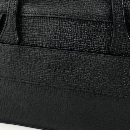 LOEWE logo flap embossed leather handbag black vintage mkeuan