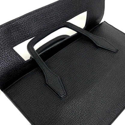 LOEWE logo flap embossed leather handbag black vintage mkeuan