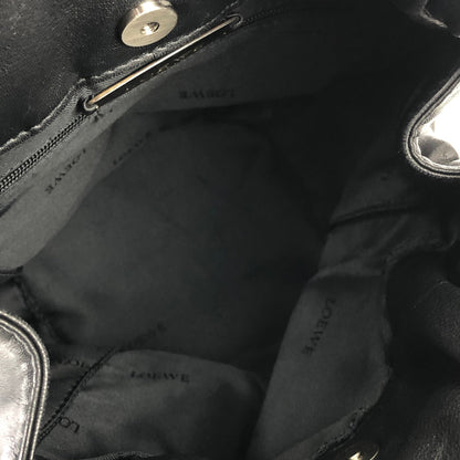 LOEWE Anagram Drawstring Leather minibag Shoulder bag Black Vintage Old 32uy2f
