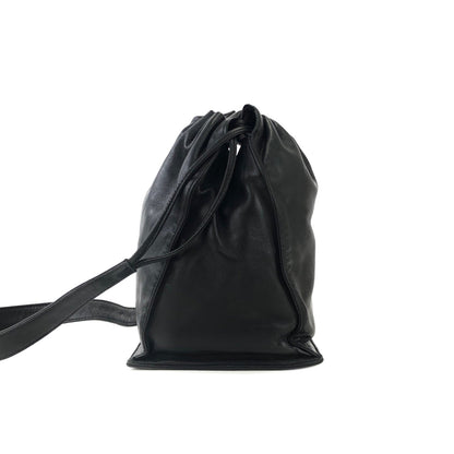 LOEWE Anagram Drawstring Leather minibag Shoulder bag Black Vintage Old 32uy2f