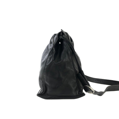 LOEWE Anagram Drawstring Leather minibag Shoulder bag Black Vintage Old 32uy2f
