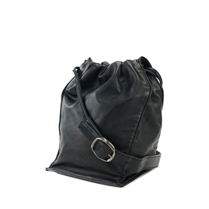 LOEWE Anagram Drawstring Leather minibag Shoulder bag Black Vintage Old 32uy2f
