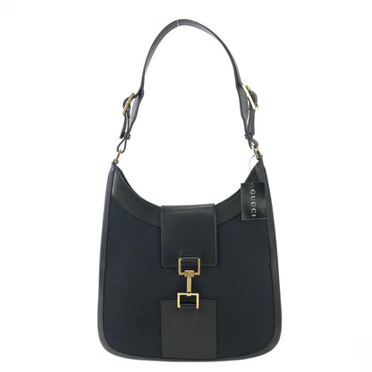 GUCCI Canvas Horsebit Shoulder bag Hobo bag Black Vintage Old rt2rmx