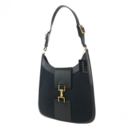 GUCCI Canvas Horsebit Shoulder bag Hobo bag Black Vintage Old rt2rmx
