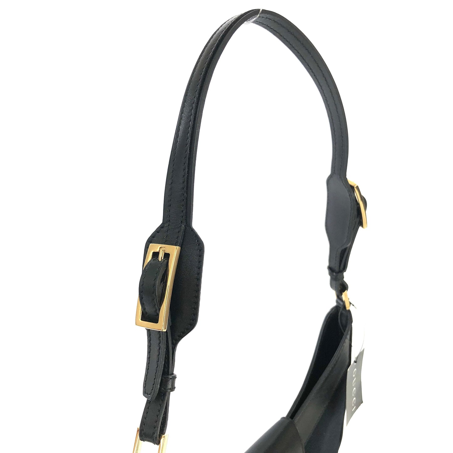 GUCCI Canvas Horsebit Shoulder bag Hobo bag Black Vintage Old rt2rmx