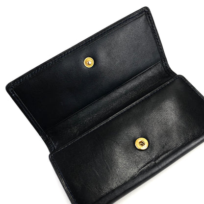 Yves Saint Laurent YSL motif leather key case dark navy w2js36