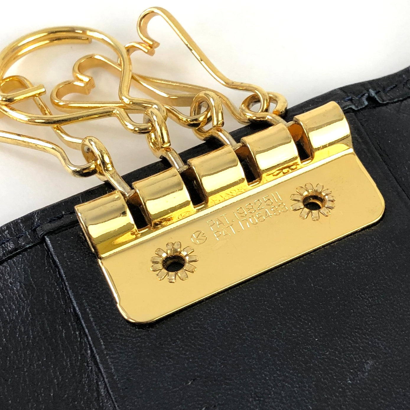 Yves Saint Laurent YSL motif leather key case dark navy w2js36