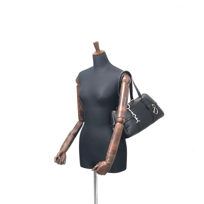 Christian Dior 標誌吊飾手提包波士頓包黑色舊款復古 mmpsgn