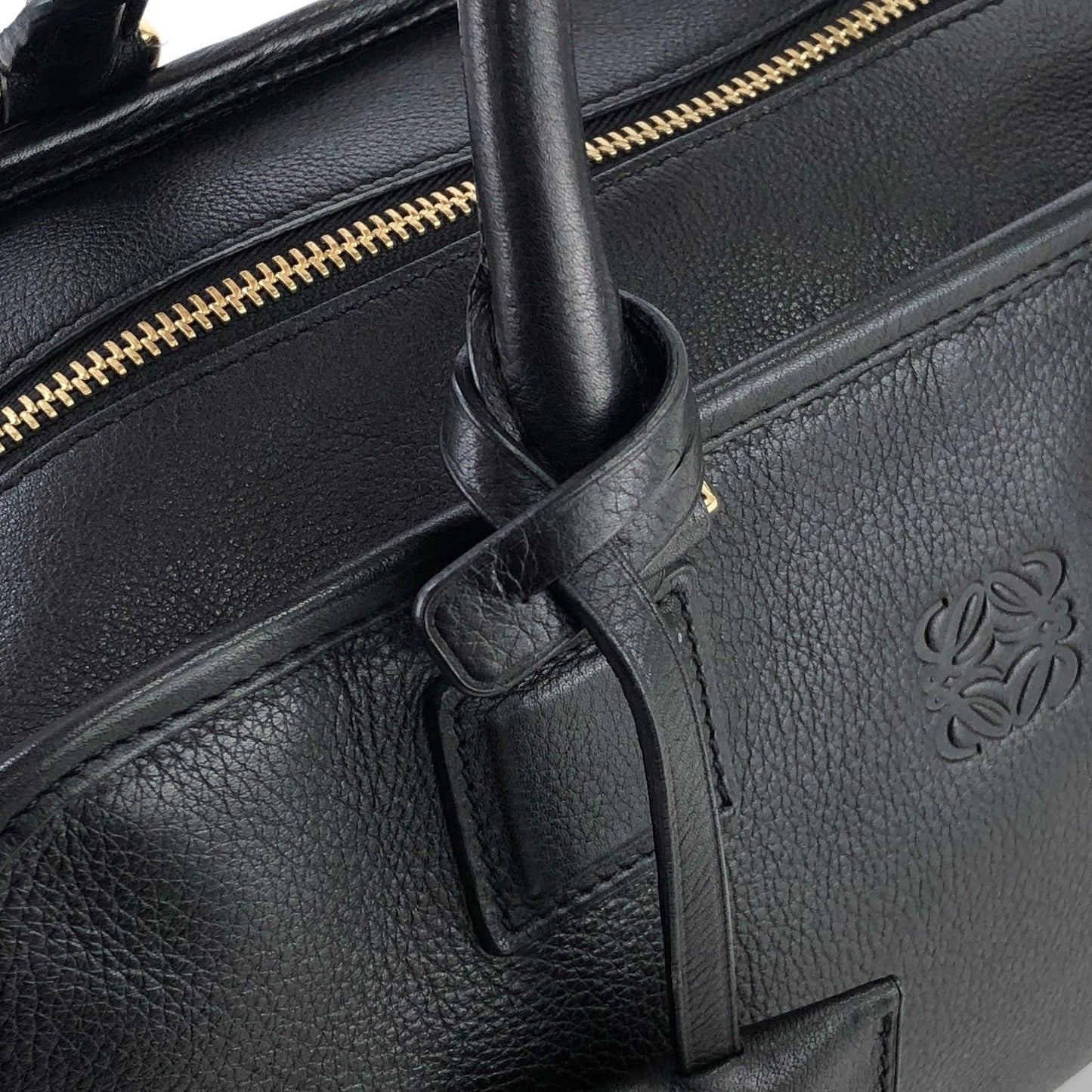 LOEWE Amazona 28 Anagram Bostonbag Handbag Black Vintage frrmrz
