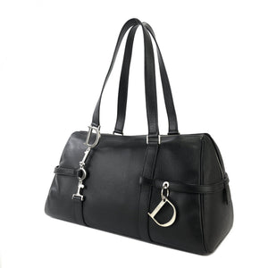 Christian Dior Logo charm Handbag Boston bag Black Old Vintage mmpsgn