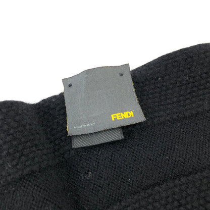 FENDI Zucca Wool Muffler Scarf Black Accessory Vintage Old kyi8jn