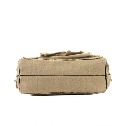 LOEWE Anagram logo Metal handle Fabric Handbag Beige Vintage ne5fzd