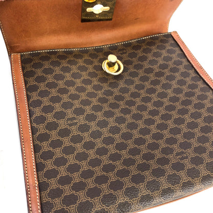 CELINE Macadam Gancini Top handle Handbag Brown Old CELINE Vintage hv5kw7