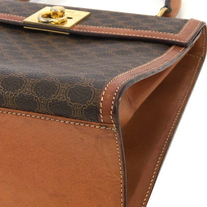 CELINE Macadam Gancini Top handle Handbag Brown Old CELINE Vintage hv5kw7