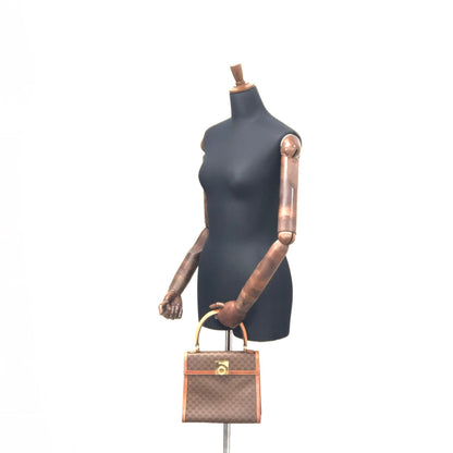 CELINE Macadam Gancini Top handle Handbag Brown Old CELINE Vintage hv5kw7