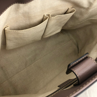 GUCCI GG帆布標誌緞帶皮革帆布MAYFAIR 257061手提包米色薰衣草灰色復古oldgucci tdg5wh