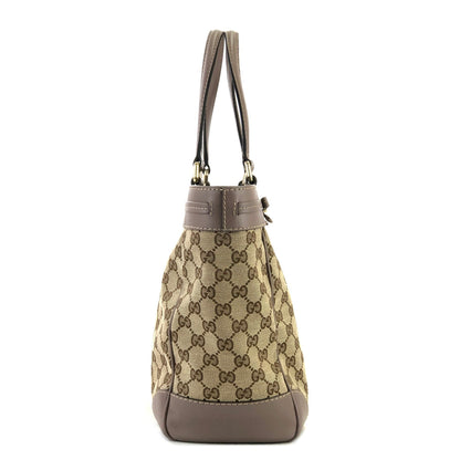 GUCCI GG帆布標誌緞帶皮革帆布MAYFAIR 257061手提包米色薰衣草灰色復古oldgucci tdg5wh