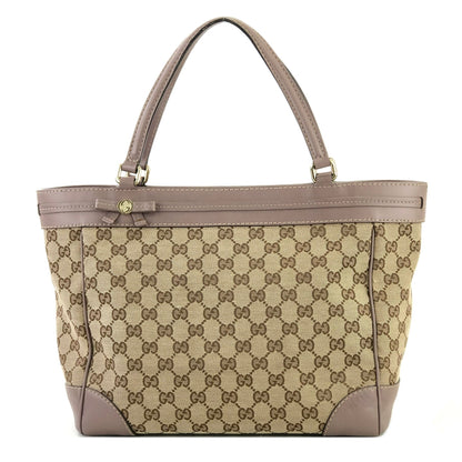 GUCCI GG帆布標誌緞帶皮革帆布MAYFAIR 257061手提包米色薰衣草灰色復古oldgucci tdg5wh