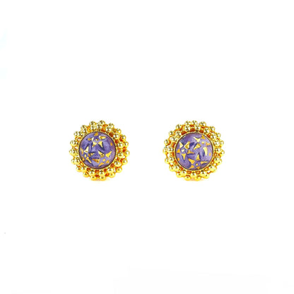 CELINE Starball Circle Earrings Gold Purple Vintage Old CELINE Accessories hn6ume