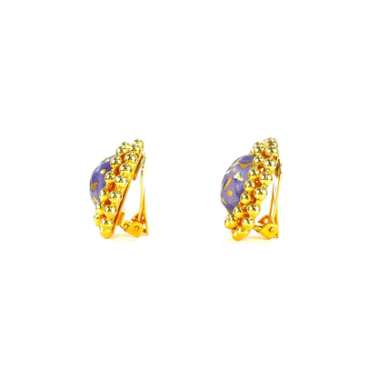 CELINE Starball Circle Earrings Gold Purple Vintage Old CELINE Accessories hn6ume