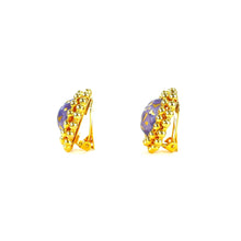 Load image into Gallery viewer, CELINE Starball Circle Earrings Gold Purple Vintage Old CELINE Accessories hn6ume
