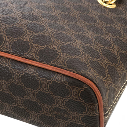 CELINE Macadam Chain Crossbody Mini Shoulderbag Brown Vintage Old Celine sjs8e3