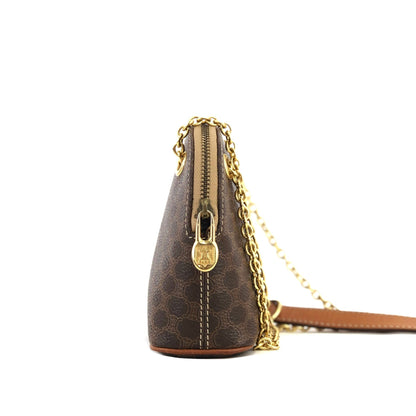 CELINE Macadam Chain Crossbody Mini Shoulderbag Brown Vintage Old Celine sjs8e3