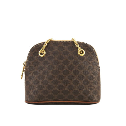 CELINE Macadam Chain Crossbody Mini Shoulderbag Brown Vintage Old Celine sjs8e3