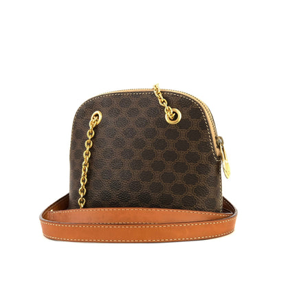 CELINE Macadam Chain Crossbody Mini Shoulderbag Brown Vintage Old Celine sjs8e3