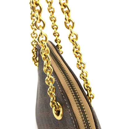 CELINE Macadam Chain Crossbody Mini Shoulderbag Brown Vintage Old Celine sjs8e3