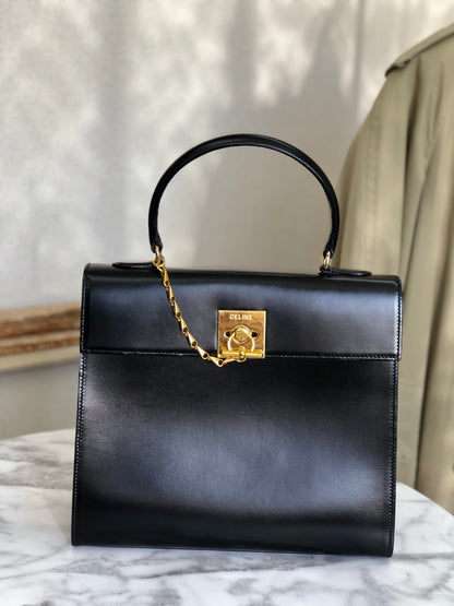 CELINE 鏈條扣手提包 黑色 復古 舊款 Celine t7rz5i
