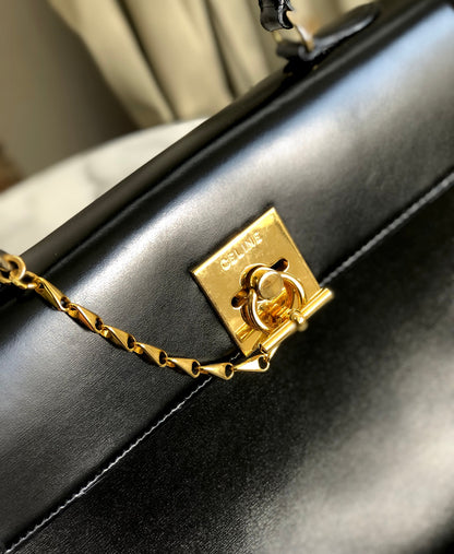 CELINE 鏈條扣手提包 黑色 復古 舊款 Celine t7rz5i
