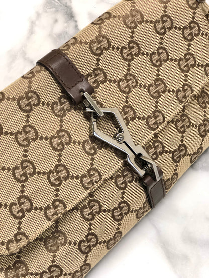 GUCCI Jackie GG canvas Handbag Hobobag Beige Vintage Old Gucci wnaaty
