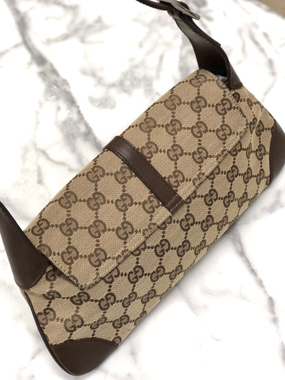 GUCCI Jackie GG canvas Handbag Hobobag Beige Vintage Old Gucci wnaaty